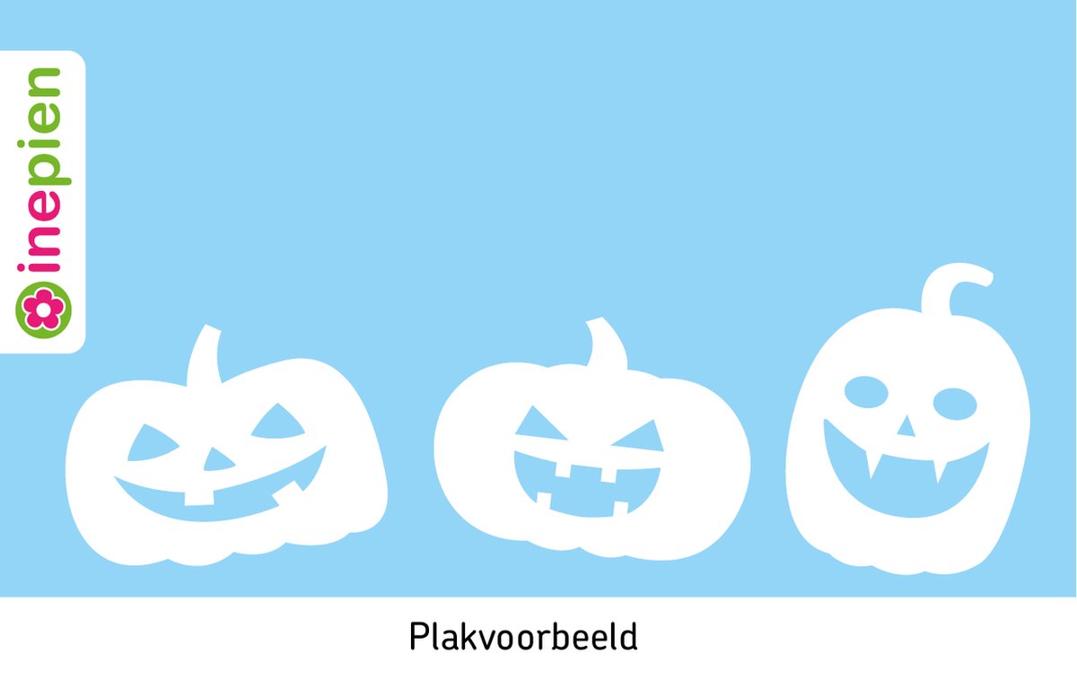 Inepien | herbruikbare raamsticker | Halloween | pompoenen | wit